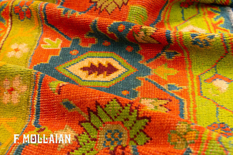 Un tappeto lungo per corridoio antico Ushak (Oushak) turco n°:79001661